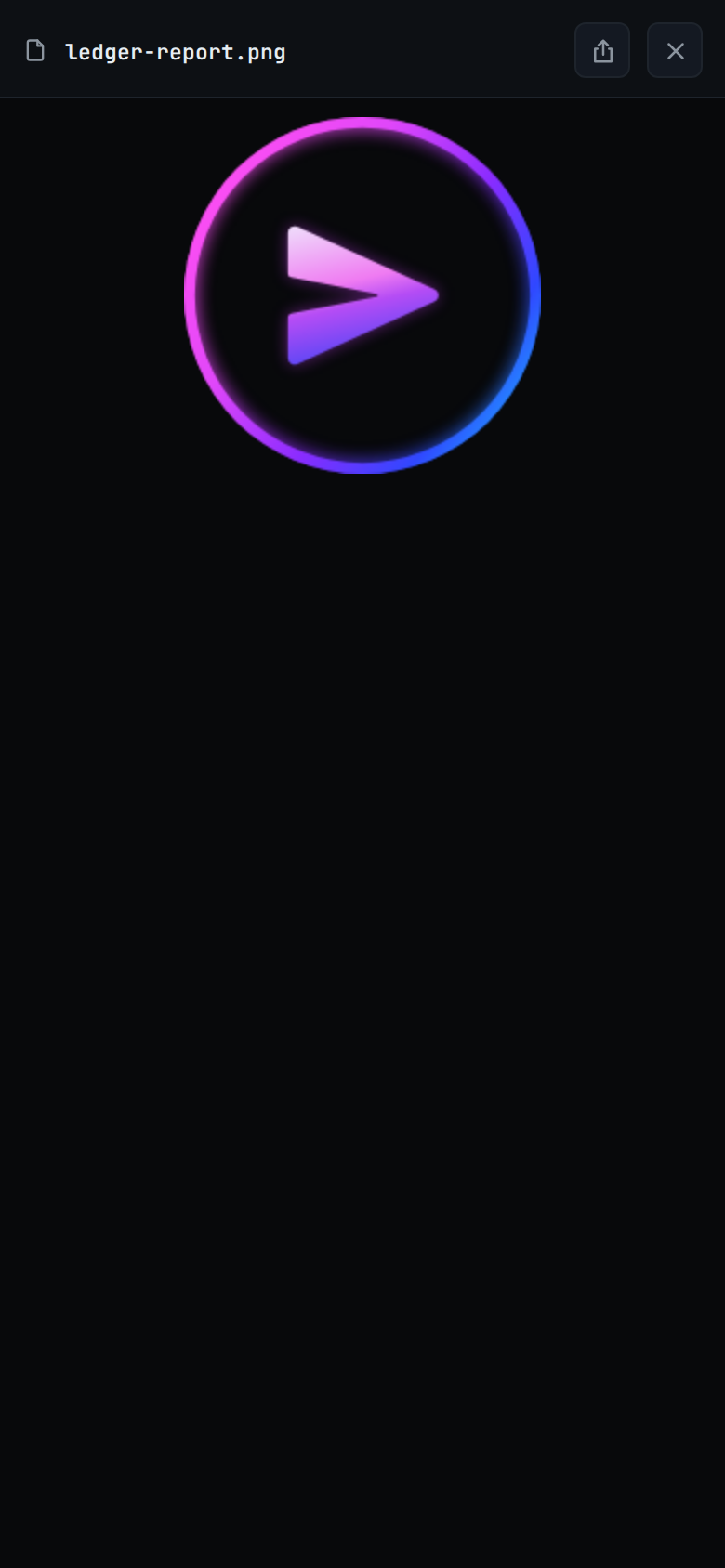 The image full size in the app, with its file name in the head and a close button