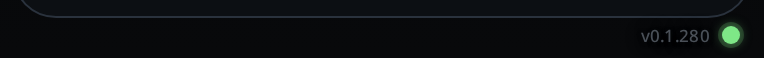 The version row under the composer while connected: the version and a
green dot