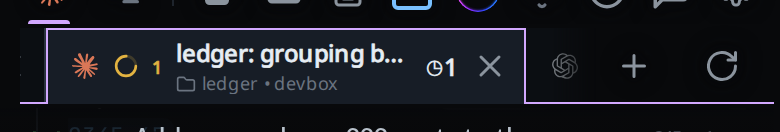 The top bar with the circular-arrow update button right of the
tabs