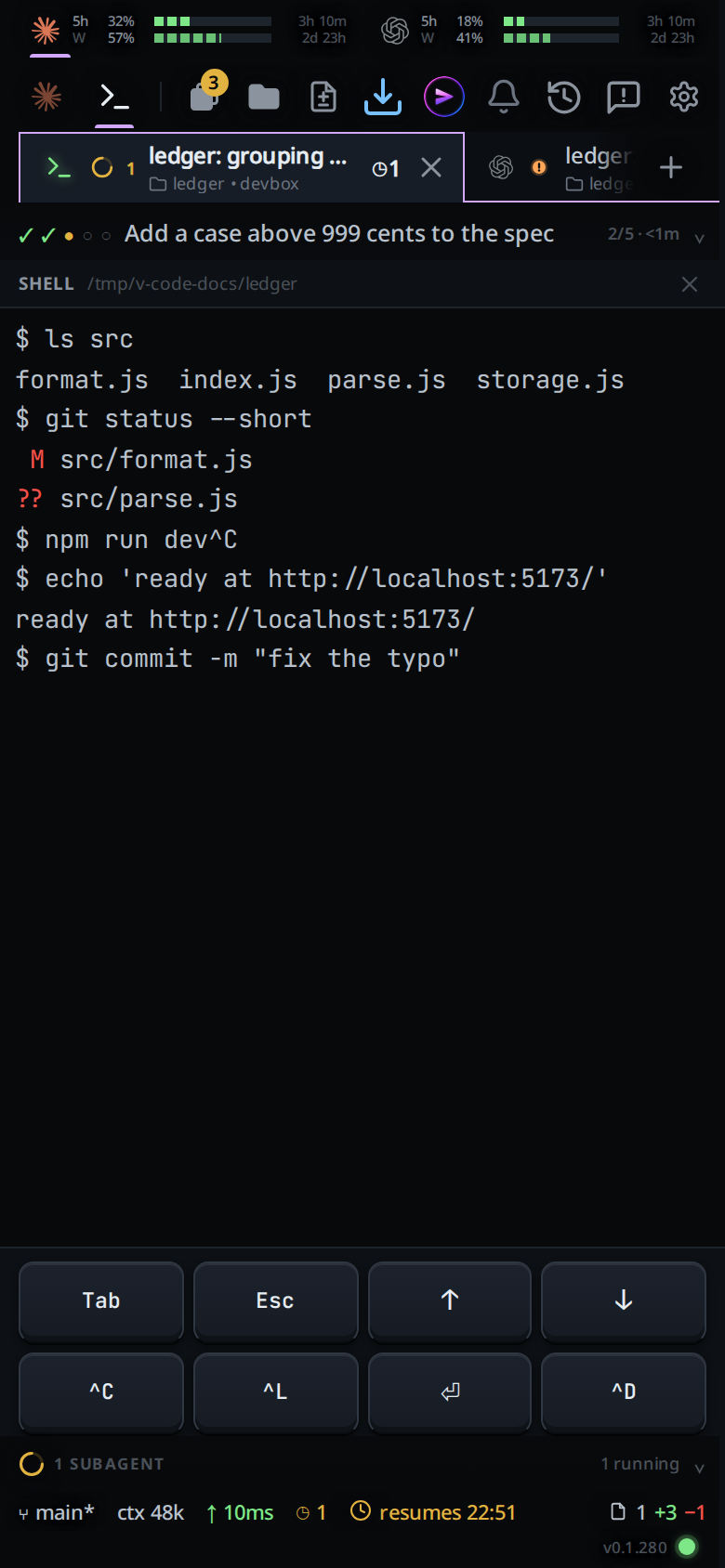 The same line with the selection replaced by "typo".