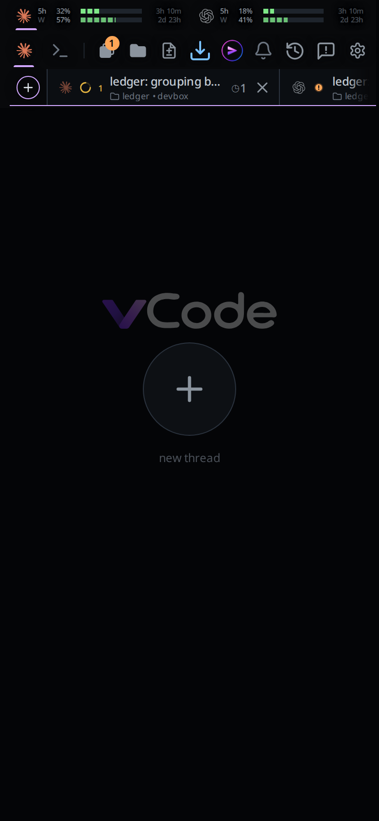 The card gone, the new-thread page still open behind it.