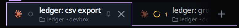 The phone's tab strip with the pinned tab first, its pin beside the name.