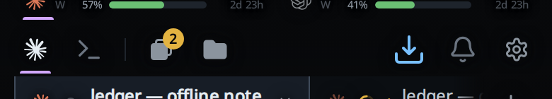 The row of buttons under the meters, with the bell that turns notifications on.